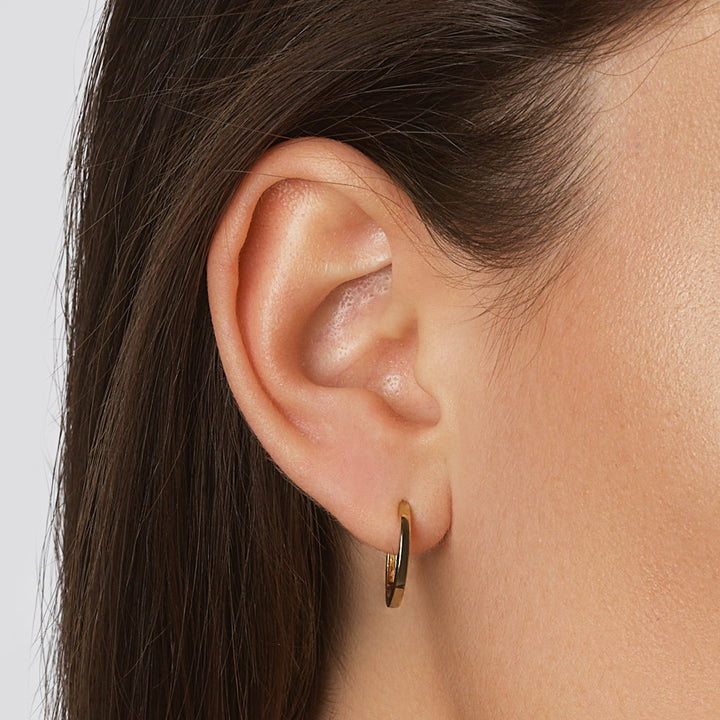 Midi Charm Huggie Earrings in 10k Gold