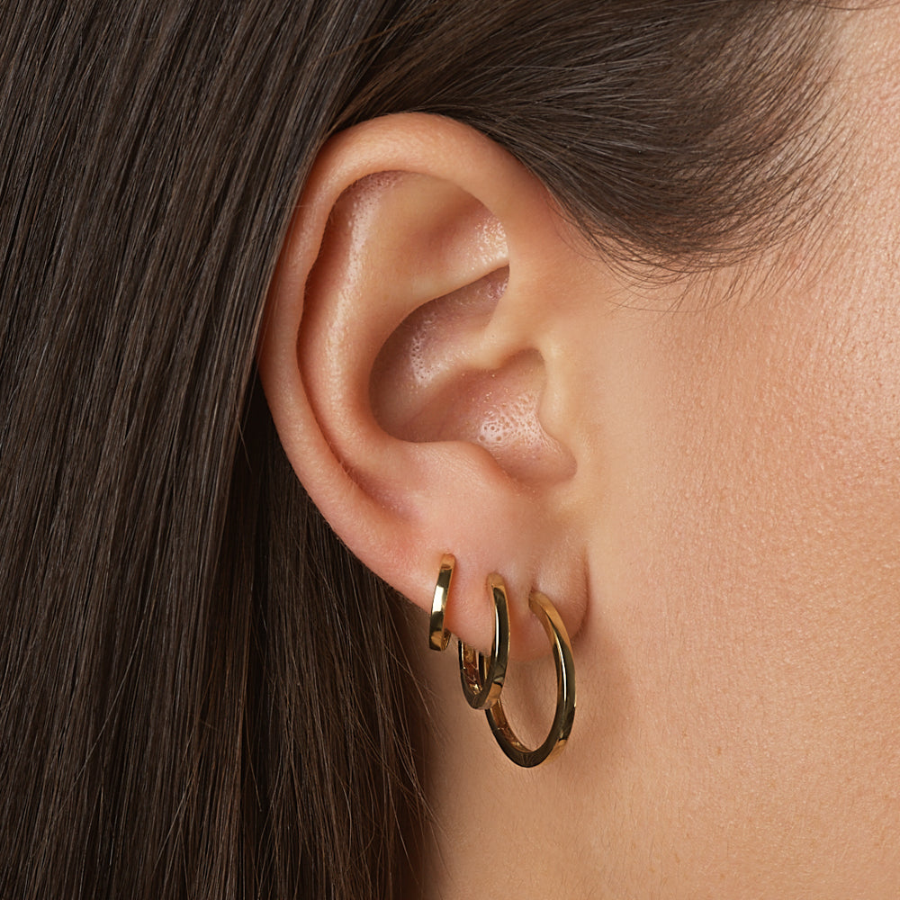 Medley Earrings Mini Charm Huggie Earrings in 10k Gold