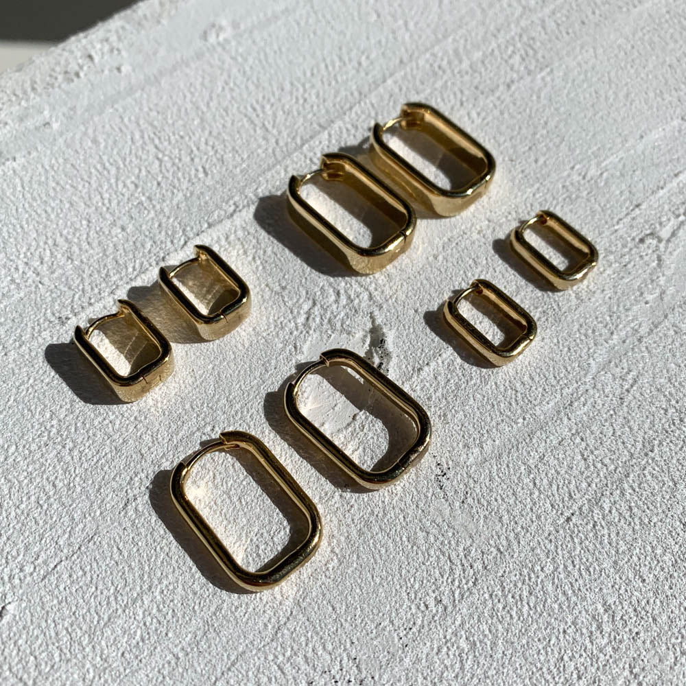 Mini Chunky Paperclip Earrings in Gold