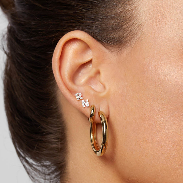 Mini Curve Hoop Earrings in Gold