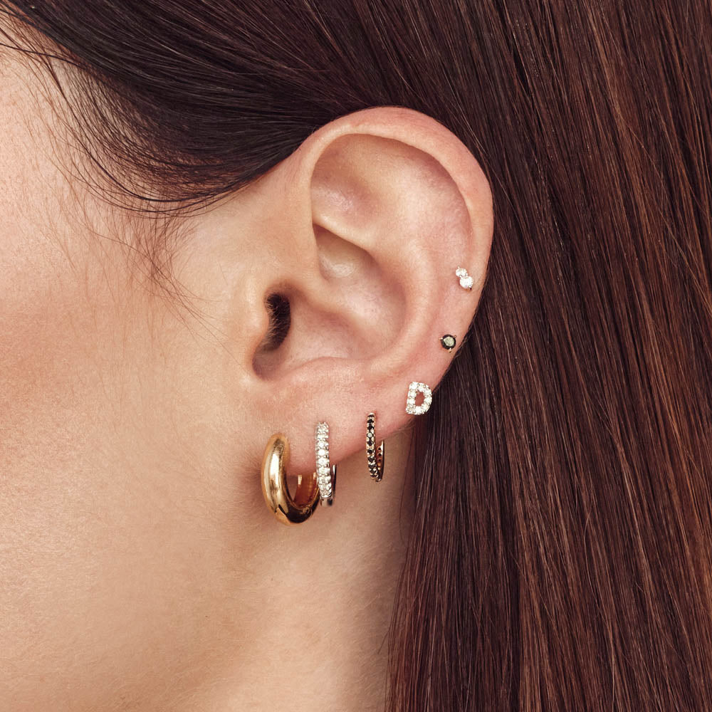 Mini Curve Hoop Earrings in Gold