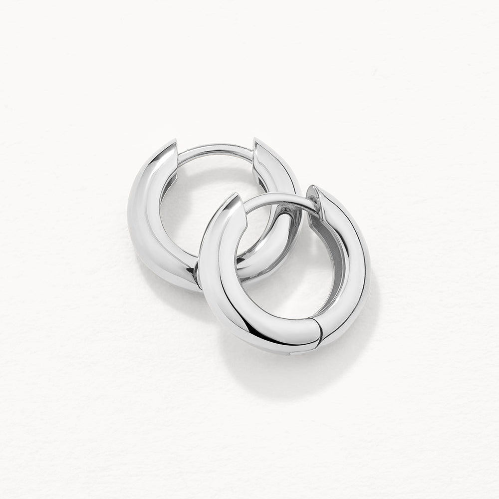 Simple Mini V Shape 925 Sterling Silver Hoop Earrings