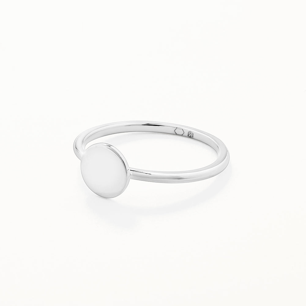Medley Ring Mini Engravable Disc Ring in Silver