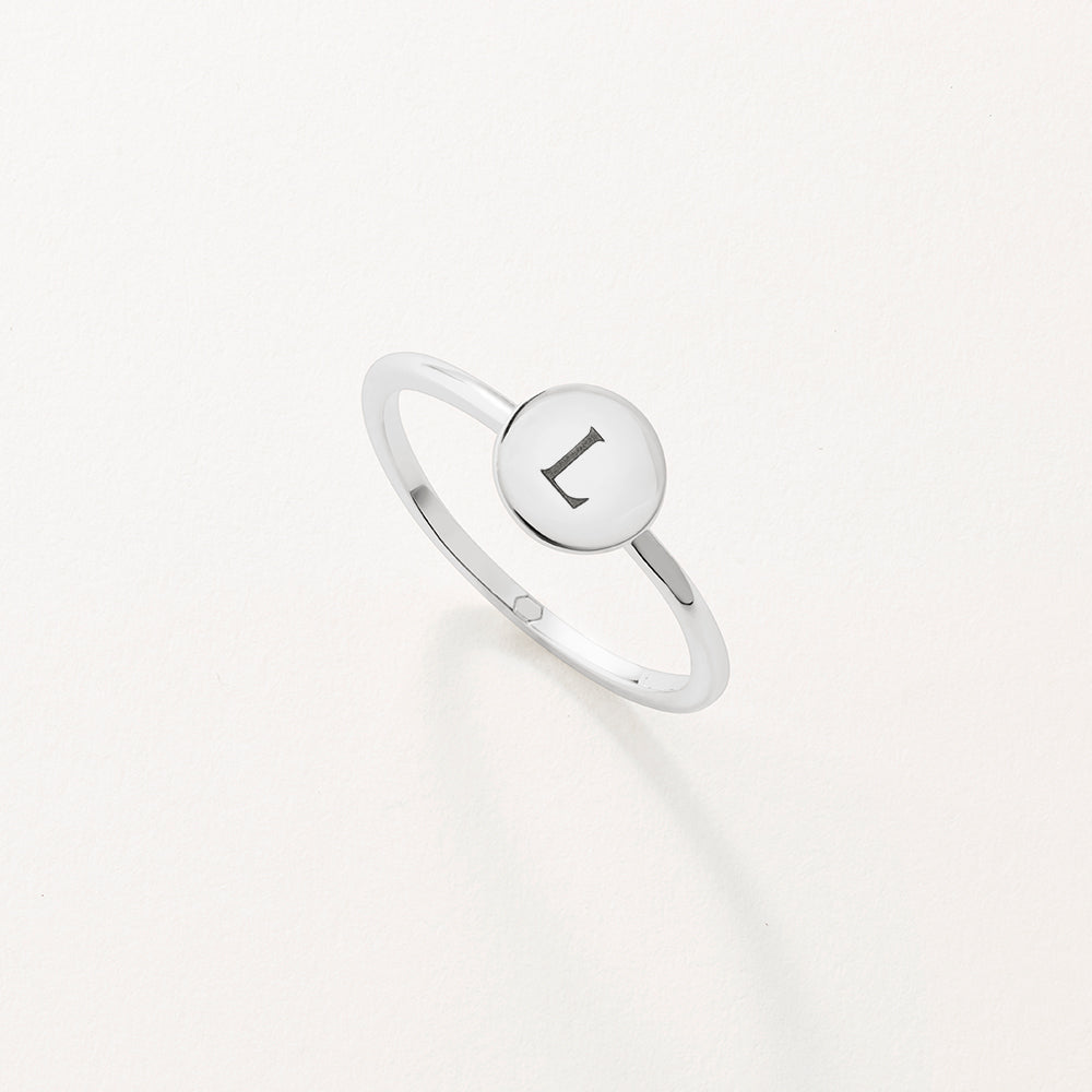 Medley Ring Mini Engravable Disc Ring in Silver