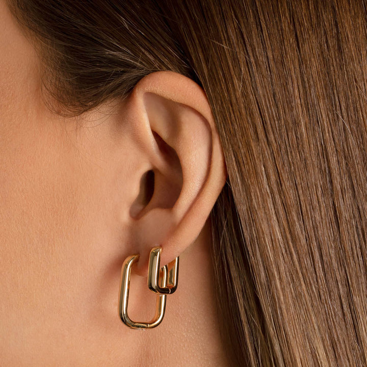 Mini Paperclip Earrings in Gold