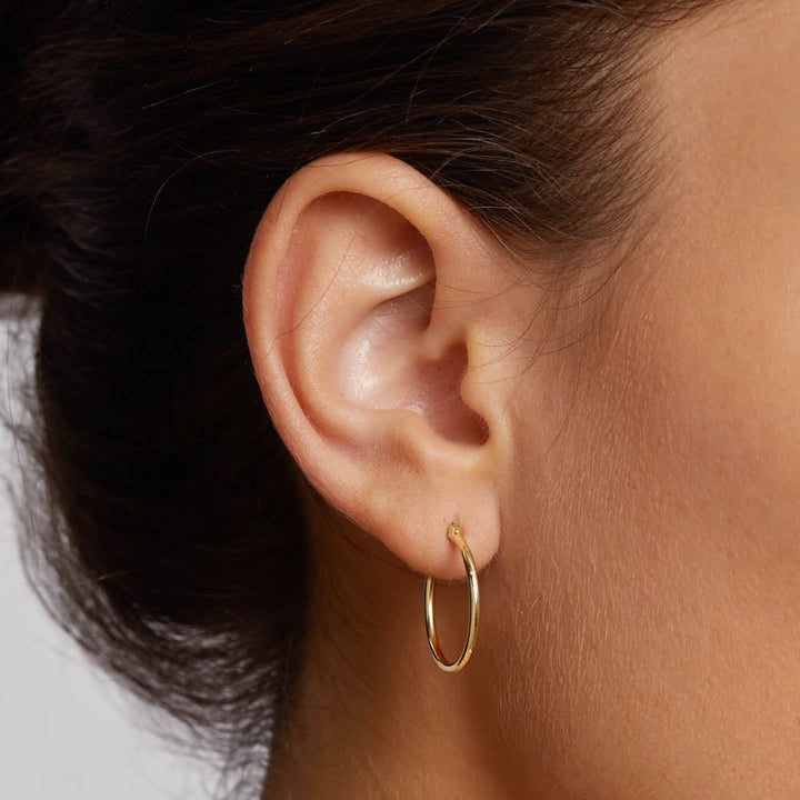 Mini Plain Hoop Earrings in Gold