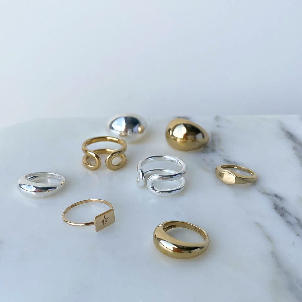 Open Paperclip Ring in Gold