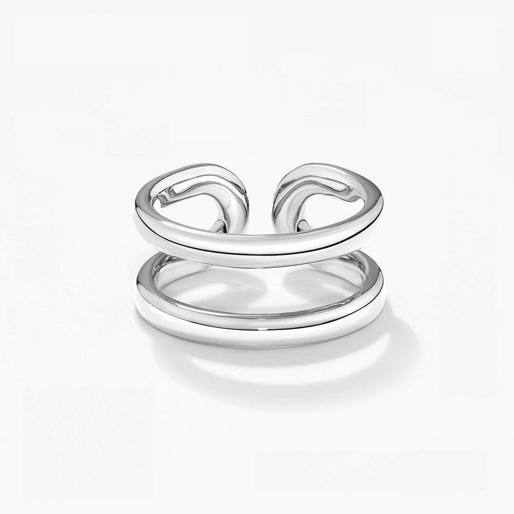 Open Paperclip Ring in Silver