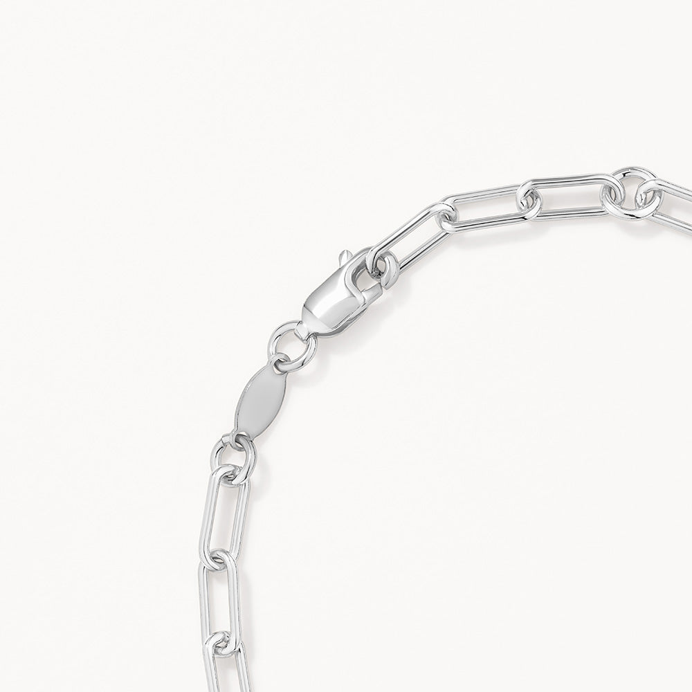 Medley Bangle/Bracelet Paperclip Chain Bracelet in Silver