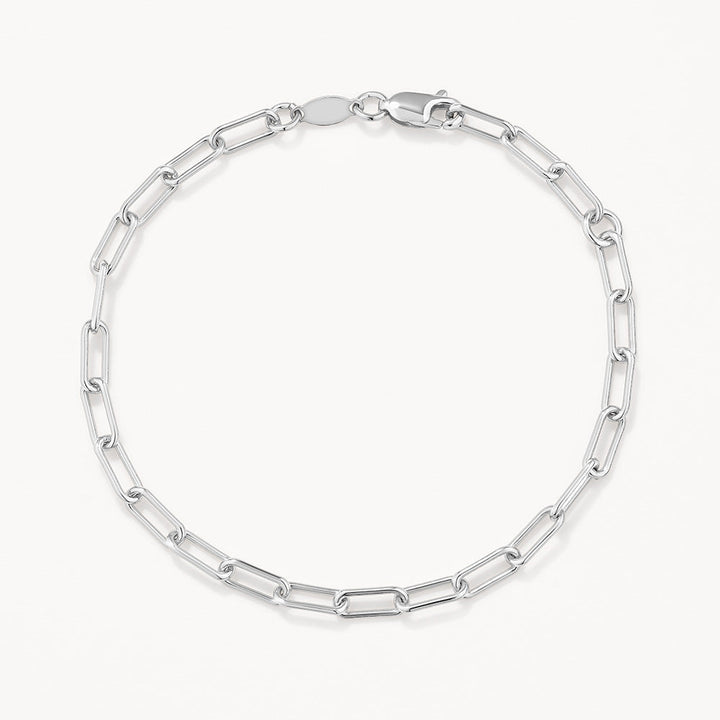 Medley Bangle/Bracelet Paperclip Chain Bracelet in Silver