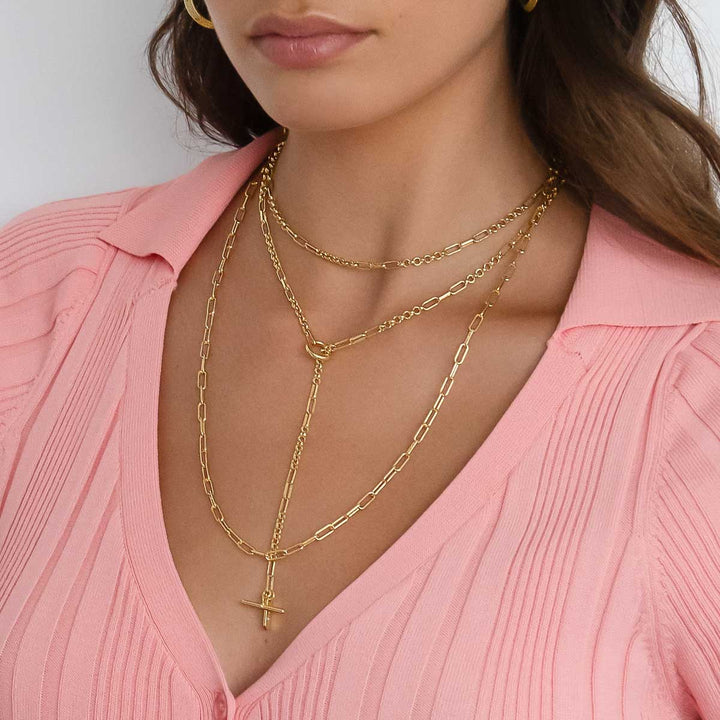 Paperclip Chain Necklace in Gold