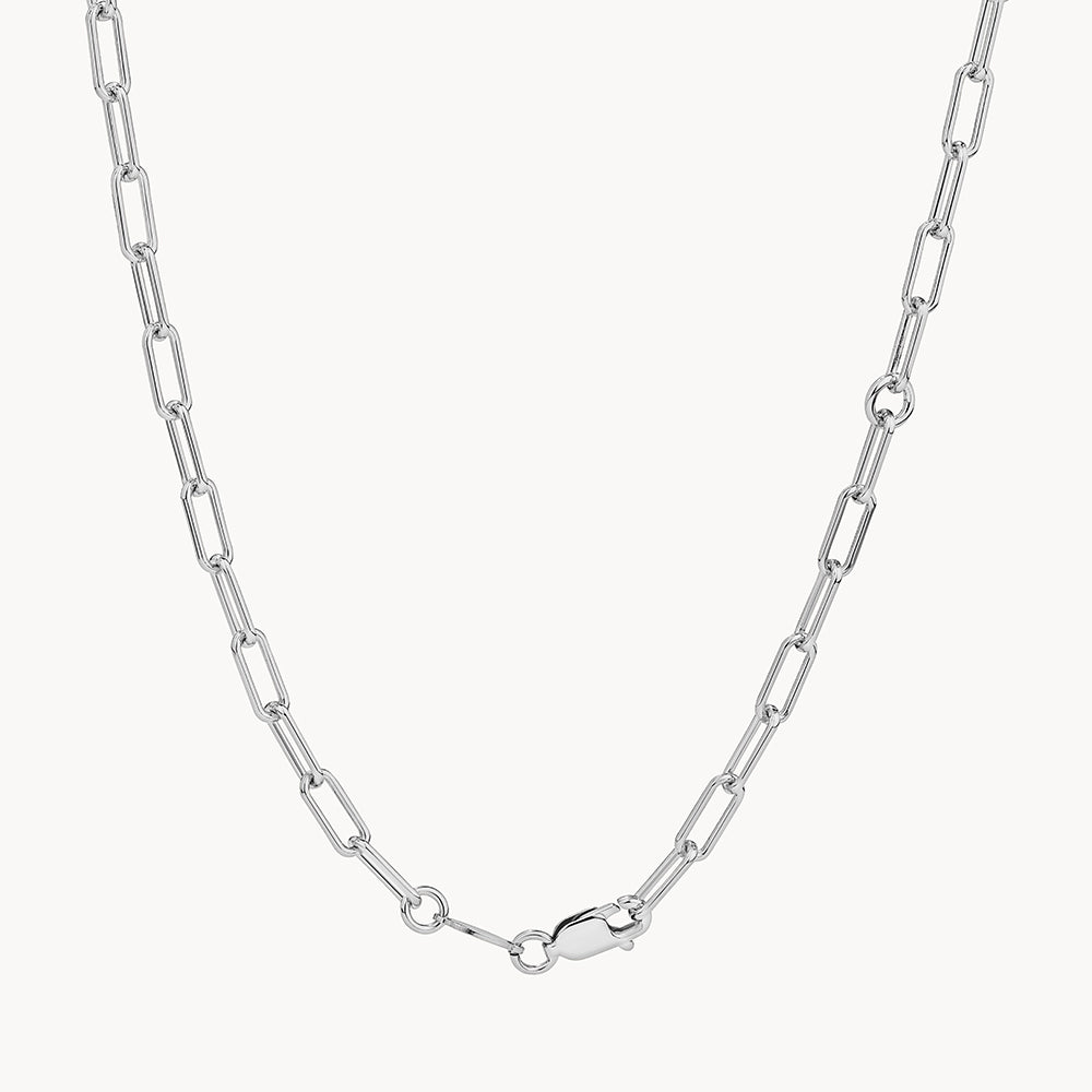 Paperclip Chain Necklace in Silver