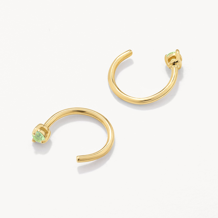Medley Earrings Peridot August Birthstone Hook Earrings in 10k Gold