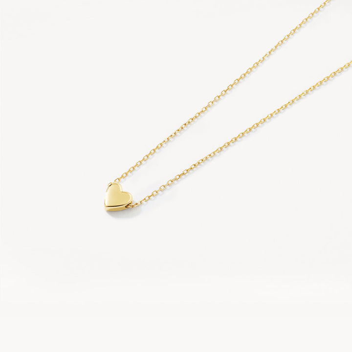 Medley Necklace Engravable Plain Heart Necklace in 10k Gold