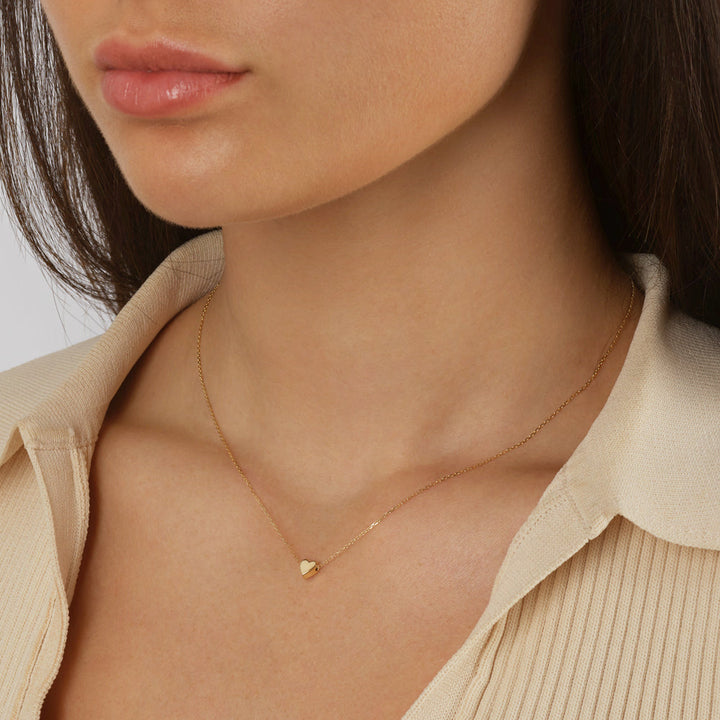 Plain Heart Necklace in 10k Gold