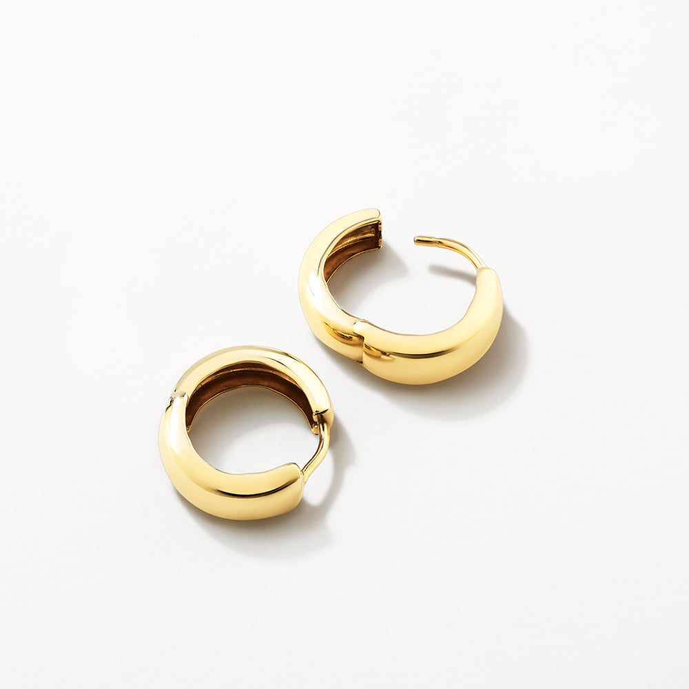 Plain Huggie Earrings in 10k Gold