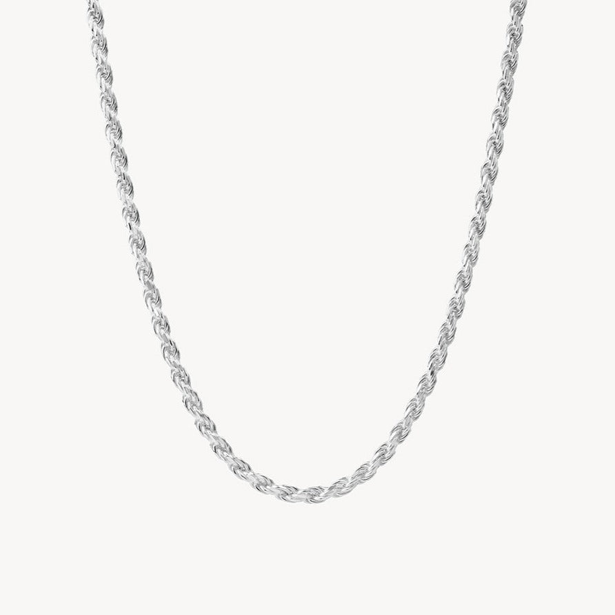 Rope Chain Necklace in Silver