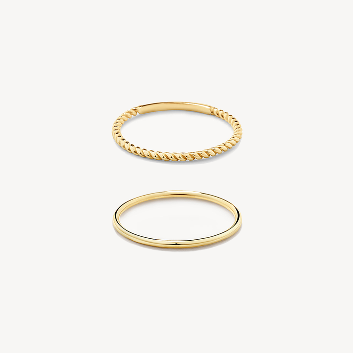 Rope Stacker Ring Set in 10k Gold