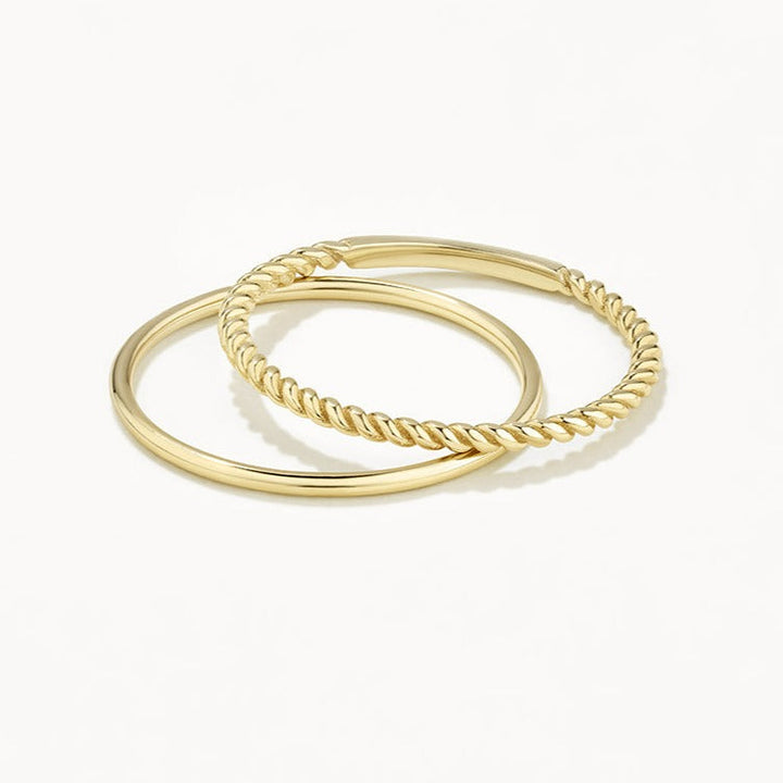 Rope Stacker Ring Set in 10k Gold