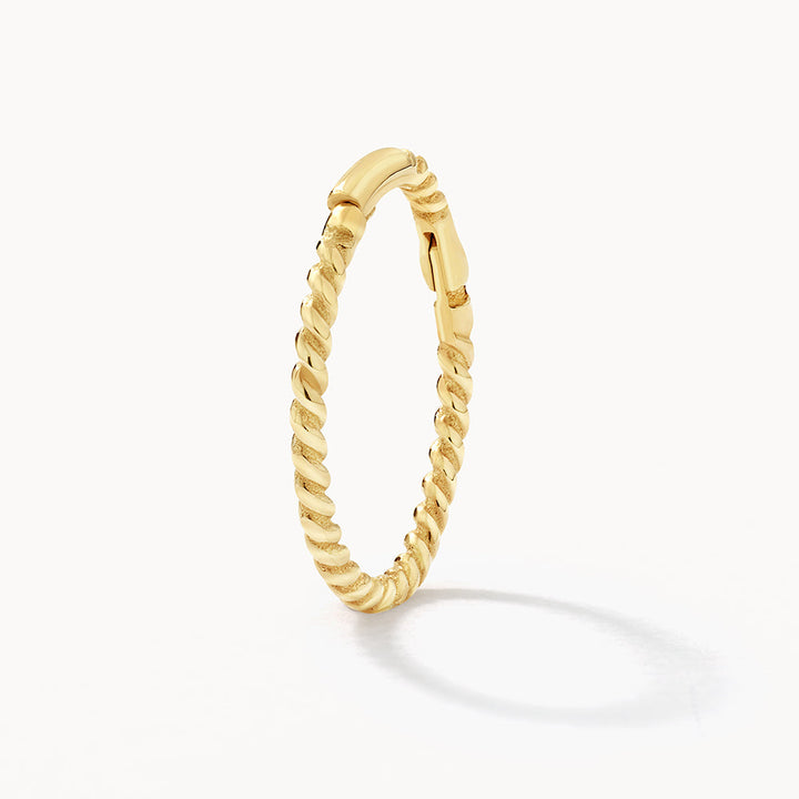Rope Twist Clicker Single Huggie in 10k Gold