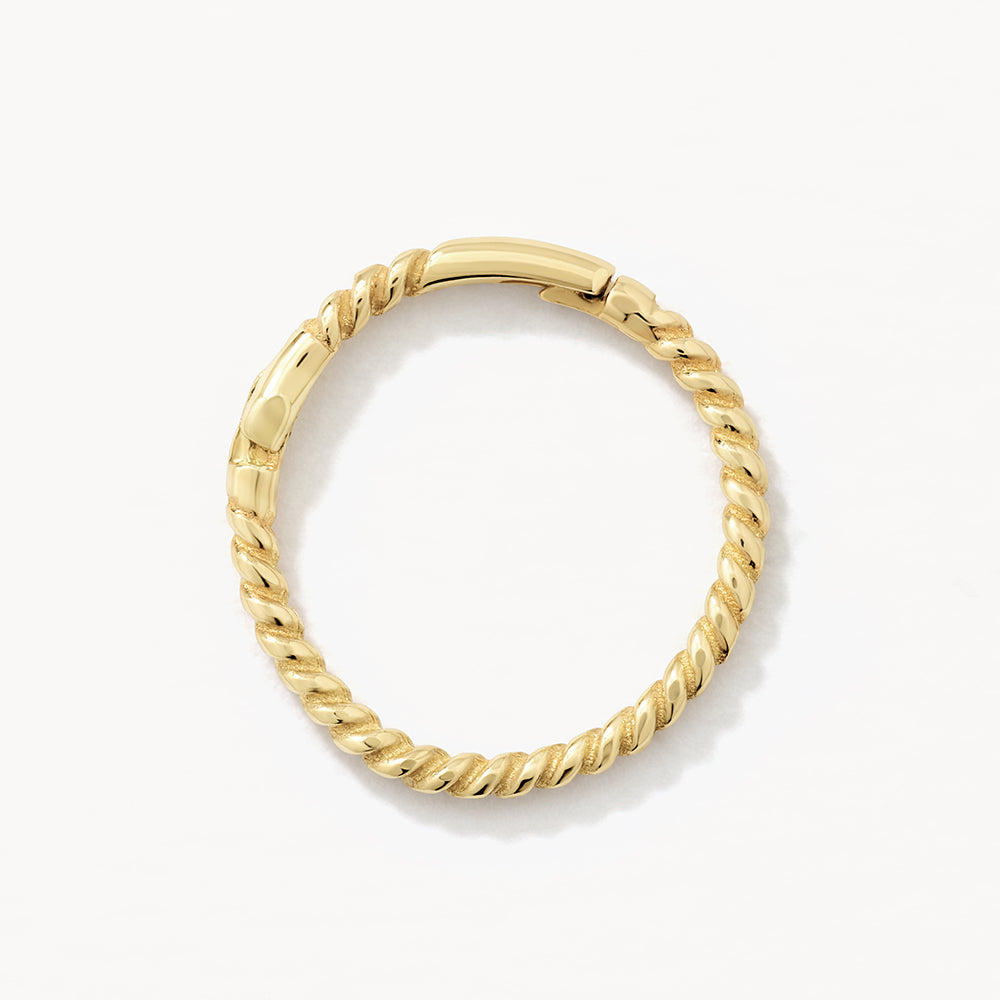 Rope Twist Clicker Single Huggie in 10k Gold
