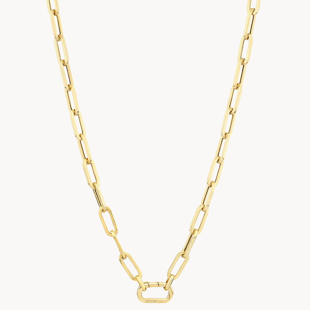 Square Boyfriend Paperclip Chain Necklace in Gold