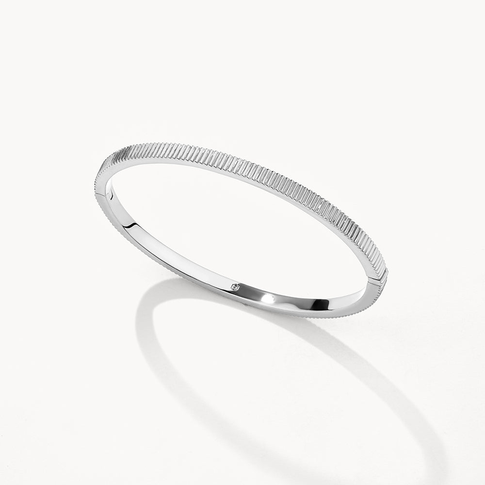 Textured Bangle in Silver