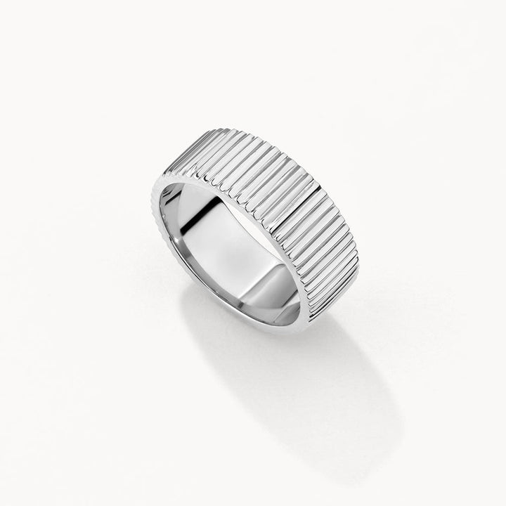 Medley Ring Textured Boyfriend Ring in Silver