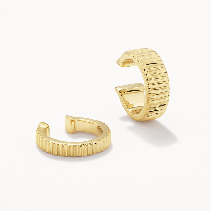 Textured Ear Cuff Set in Gold