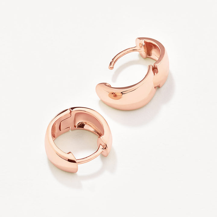 Thick Dome Huggies in Rose Gold